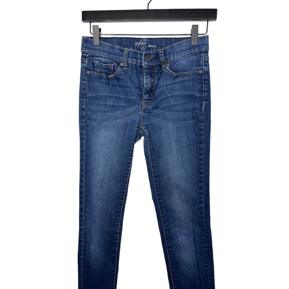 NY&Co Soho Jeans Size 0 Tall Skinny Stretch Dark Wash High Rise Denim Pants - Picture 2 of 11